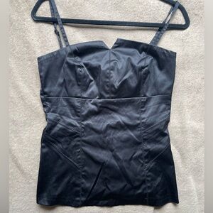 Dynamite Vintage black satin corset style top